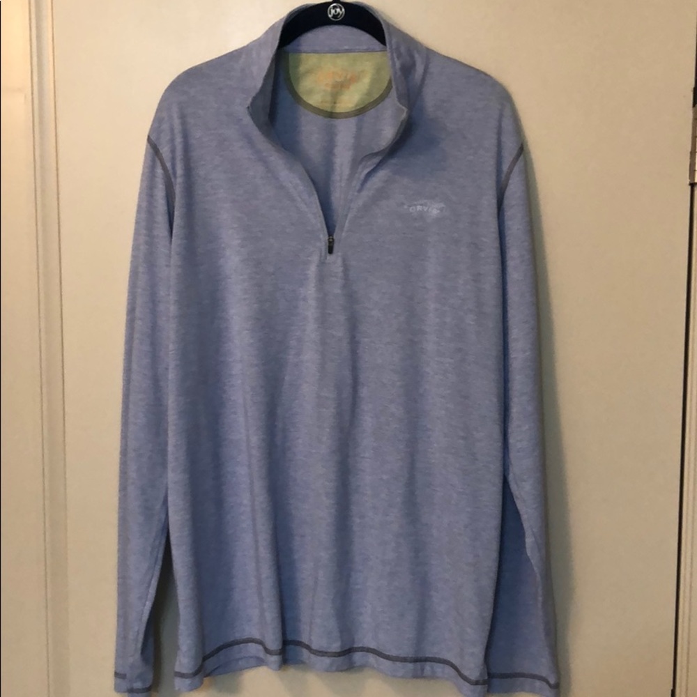 Orvis DriRelease 1/4zip pullover light blue